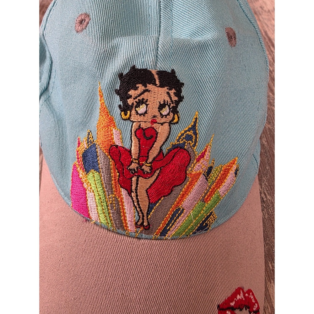Vintage Y2K Betty Boop Hat Cap Strap Back Adjustable Blue City Womens Sugar Loaf